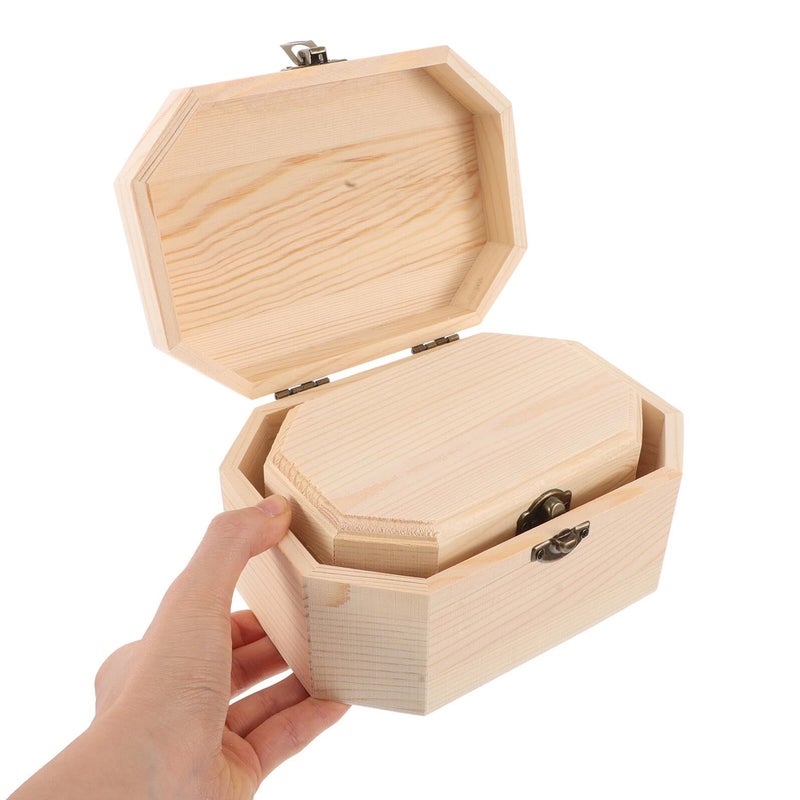 3 Pcs Hexagonal Pine Wood Jewelry Box Set With Ring Holder For Women Wedding Accessories Storage - Image 5