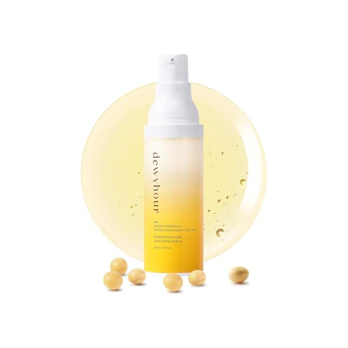 dewyhour Bean Essence - Hydrating Exfoliating Glow Face Serum with Fermented Bean Extract & Hyaluronic Acid, Gentle Moisturizer, Glass Skin For All Skin Types, Korean Skin Care 30ml / 1.01 fl.oz