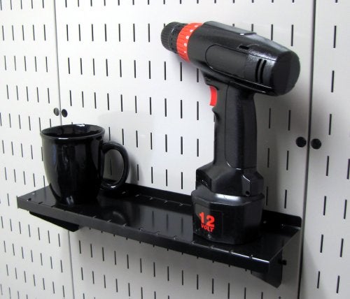 Wall Control Shelf 4in Deep Pegboard Shelf Assembly Pegboard and Slotted Tool Board - Black - Image 2