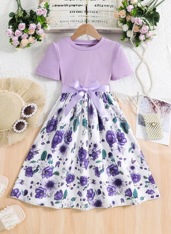 Take Two Take Two Girls Floral Print Bow Detail Dress