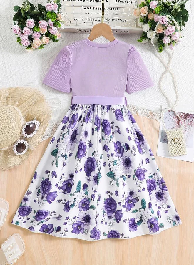 Take Two Take Two Girls Floral Print Bow Detail Dress