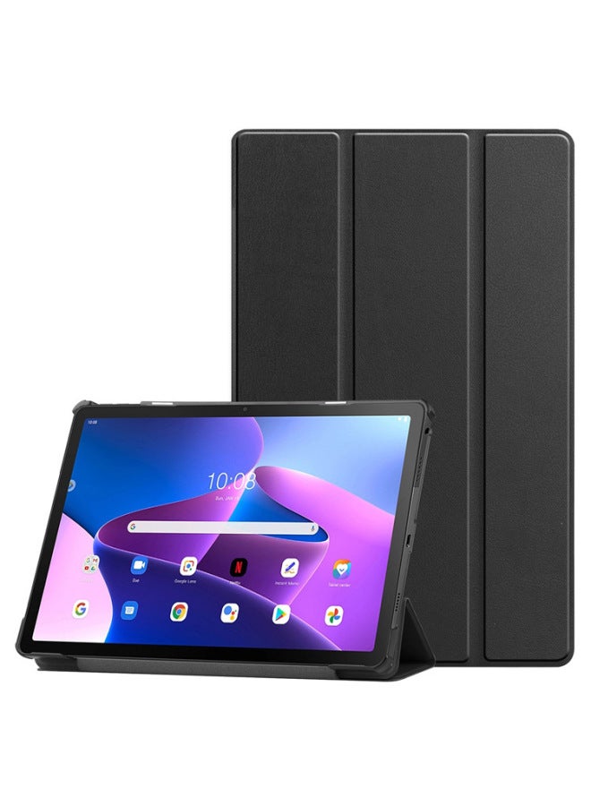 Suitable For Lenovo Tab M10 (3rd Gen) 10.1 Flat Protective Case Lenovo TB-328F Leather Case-Color:Black-Applicable Model:Lenovo M10 FHD REL X605FC/LC - Image 1