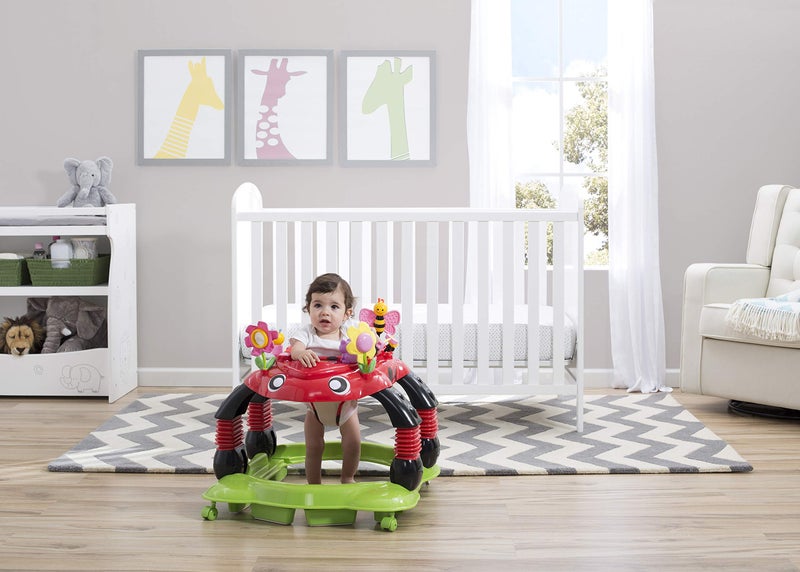 Delta Children Lil Play Station 4-in-1 Activity Walker - Rocker, Activity Center, Bouncer, Walker - Adjustable Seat Height - Fun Toys for Baby, Sadie the Ladybug - Image 3