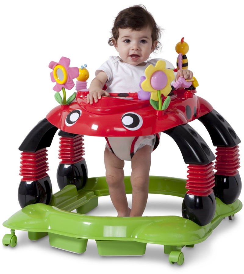 Delta Children Lil Play Station 4-in-1 Activity Walker - Rocker, Activity Center, Bouncer, Walker - Adjustable Seat Height - Fun Toys for Baby, Sadie the Ladybug - Image 2