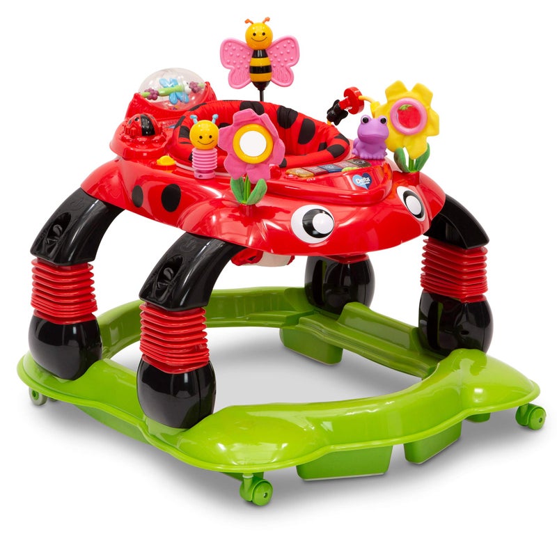 Delta Children Lil Play Station 4-in-1 Activity Walker - Rocker, Activity Center, Bouncer, Walker - Adjustable Seat Height - Fun Toys for Baby, Sadie the Ladybug - Image 1