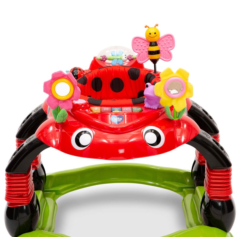 Delta Children Lil Play Station 4-in-1 Activity Walker - Rocker, Activity Center, Bouncer, Walker - Adjustable Seat Height - Fun Toys for Baby, Sadie the Ladybug - Image 5
