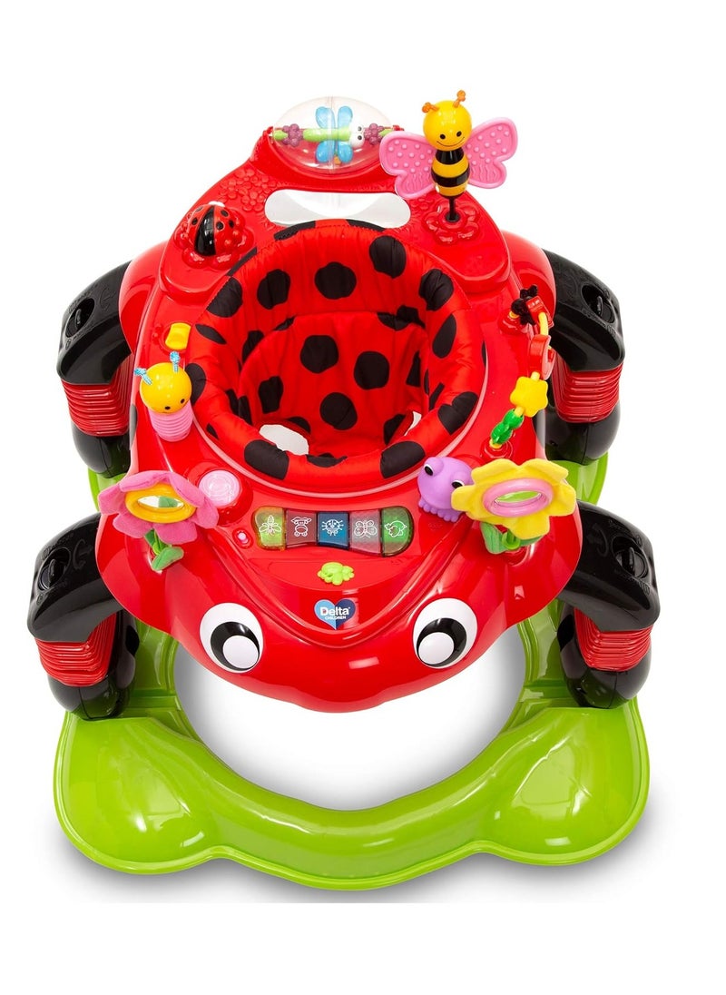 Delta CHILDREN - Delta Children Lil Play Station 4-in-1 Activity Walker - Rocker, Activity Center, Bouncer, Walker - Adjustable Seat Height - Fun Toys for Baby, Sadie the Ladybug - Image 1