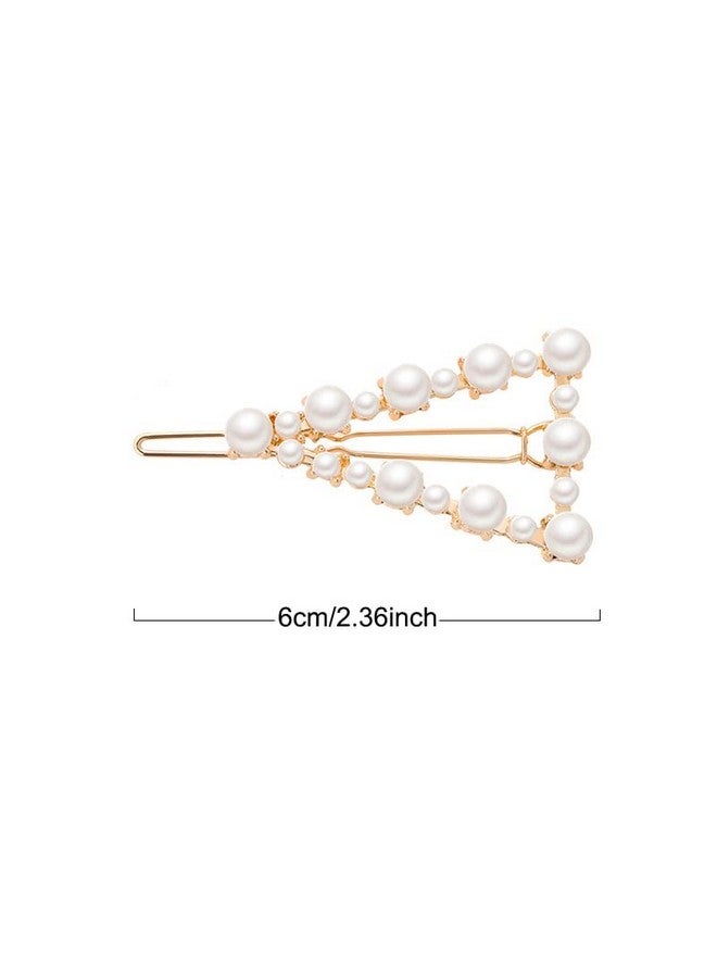 AKOAK 8 Pcs/Set Heartshaped Round Metal Hair Clip Pentagram Geometric Pearl Hair Clip Bangs Clip Ponytail Hair Accessories For Ladies And Girls - Image 2