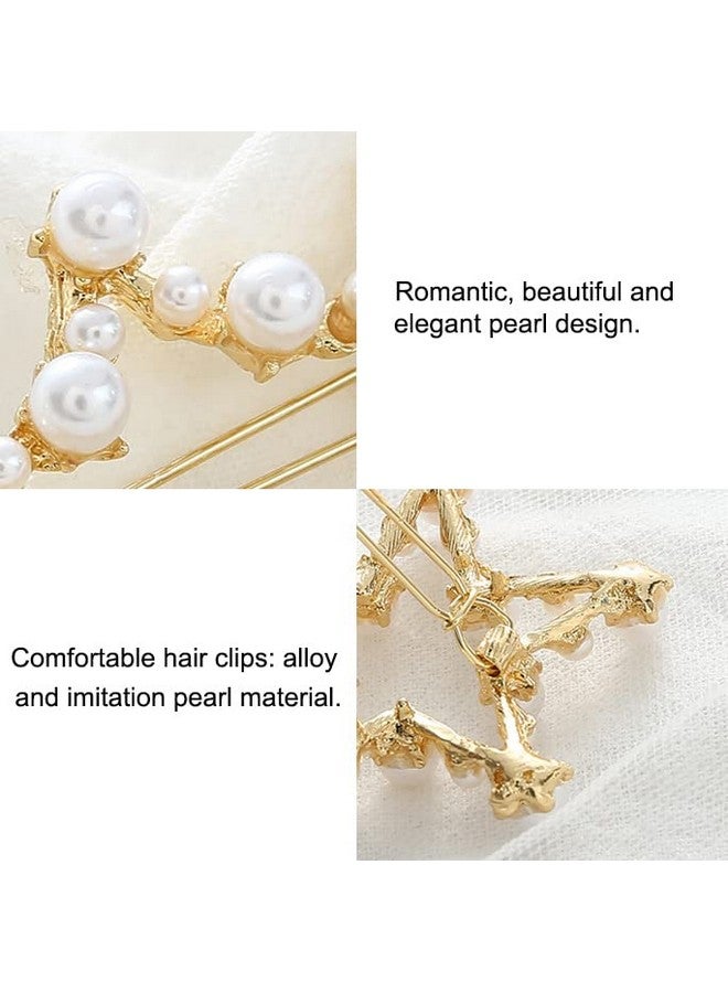 AKOAK 8 Pcs/Set Heartshaped Round Metal Hair Clip Pentagram Geometric Pearl Hair Clip Bangs Clip Ponytail Hair Accessories For Ladies And Girls - Image 4