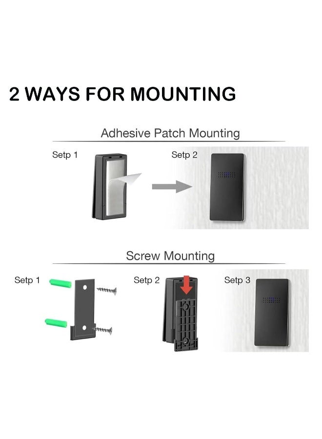 Wireless Doorbell, Elevate Your Space with Smart Wireless Doorbell - Self-Powered, Thermometer, 38 Chimes, Cordless Design - Perfect for Home, Classroom, Office (One/two Black) - Image 1