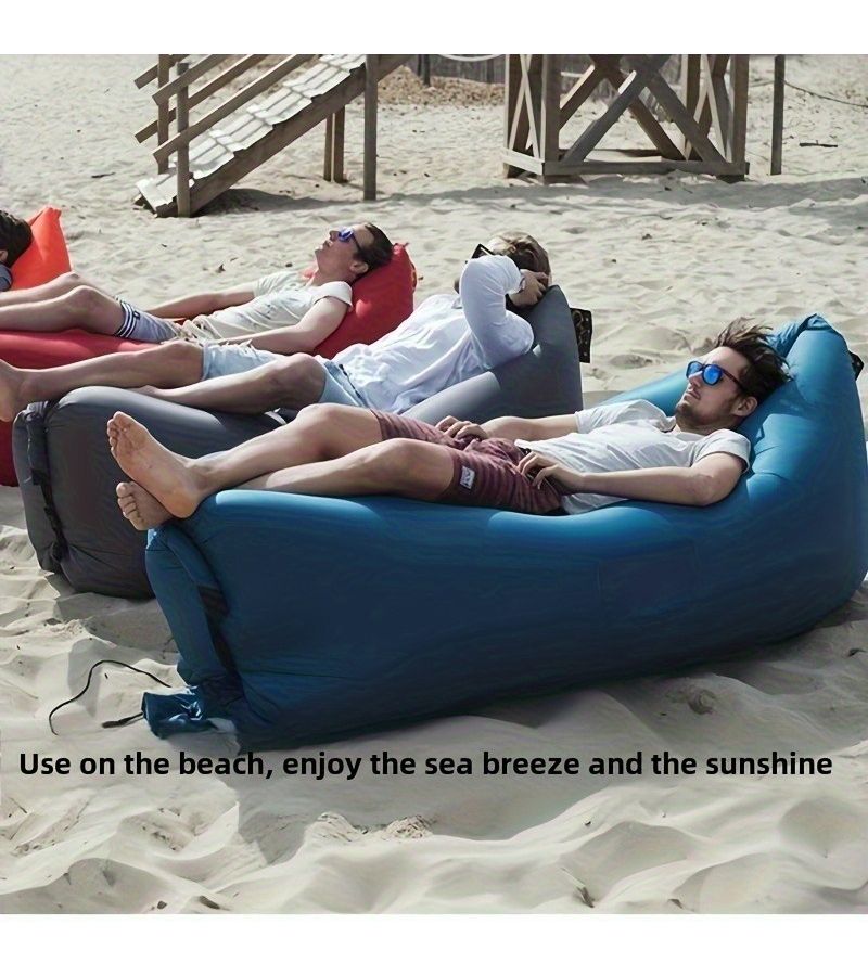 Inflatable Sofa Multifunctional Foldable Soft Quick Inflation Perfect for Camping Leisure Green - Image 3
