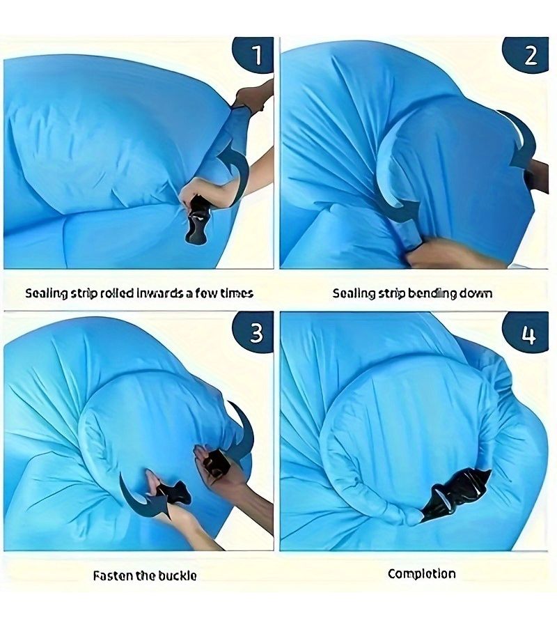 Inflatable Sofa Multifunctional Foldable Soft Quick Inflation Perfect for Camping Leisure Green - Image 5