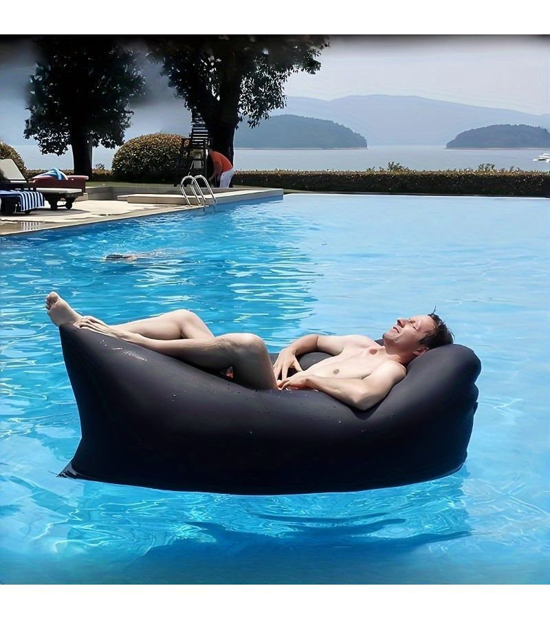 Inflatable Sofa Multifunctional Foldable Soft Quick Inflation Perfect for Camping Leisure Green - Image 2