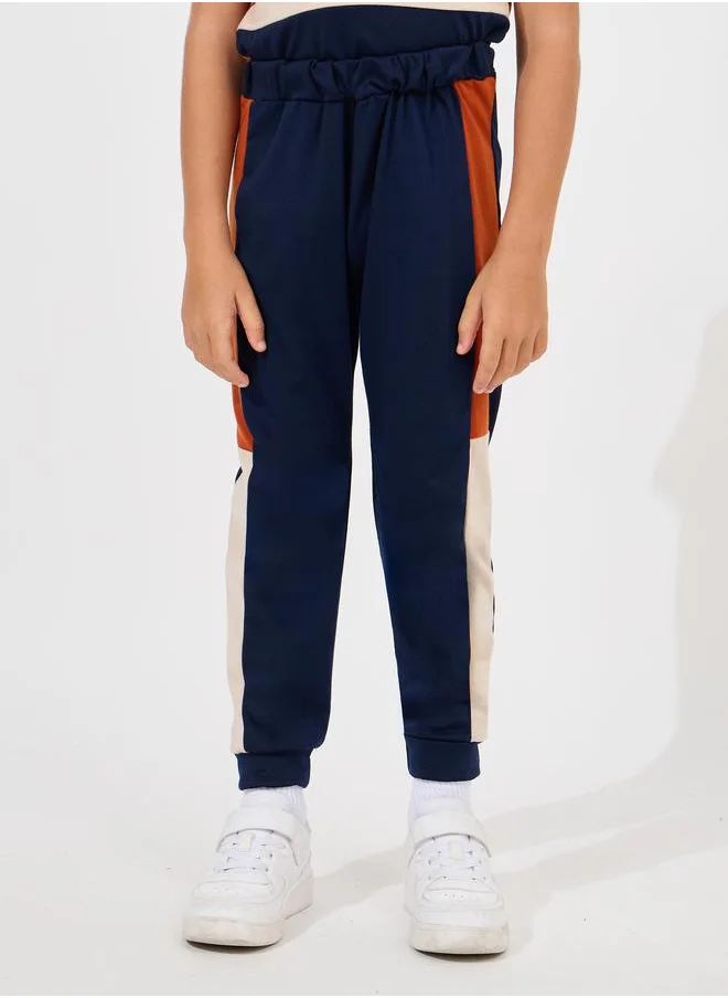 Styli Color Block T-Shirt & Joggers Set