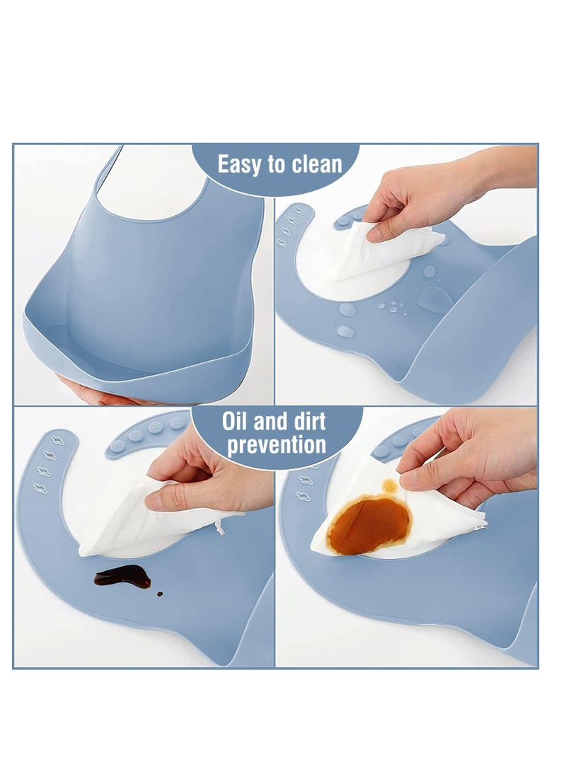 GUDOO مجموعة تغذية الطفل، لوازم فطام الطفل بقيادة الطفل مع وعاء شفط وطبق مقسم ومجموعة أطباق إطعام الطفل ذاتيًا مع ملاعق وشوك وكوب شرب ومريلة قابلة للتعديل وأدوات تناول الطعام - Image 5