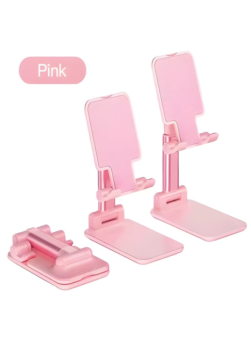 Phone Holder 360 Degree Stand Handphone Folding Dekstop Liftable Foldable - Pink - Image 2