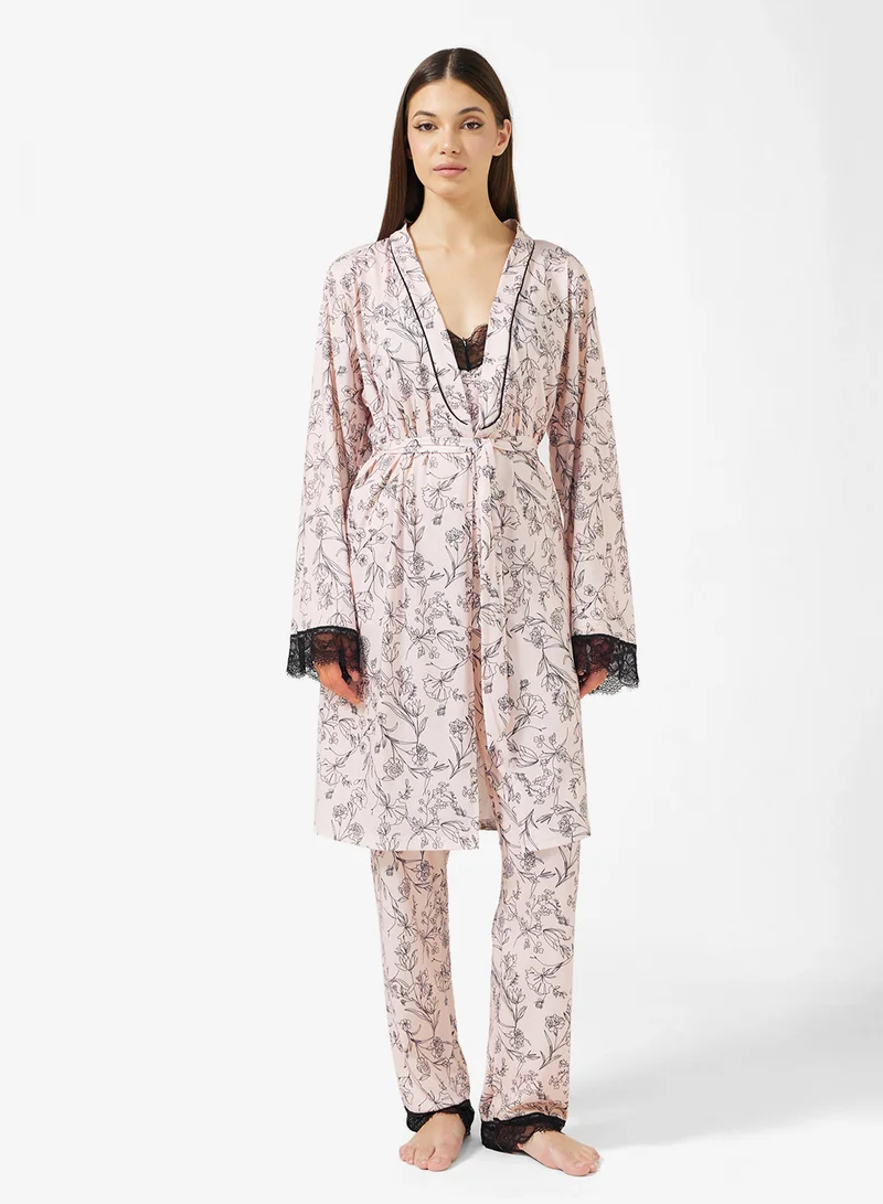 ايلا 3 Piece Floral Pyjama Set