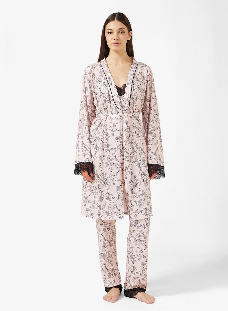 ايلا طقم بيجامة بنقشة زهور من  قطع - Image 1