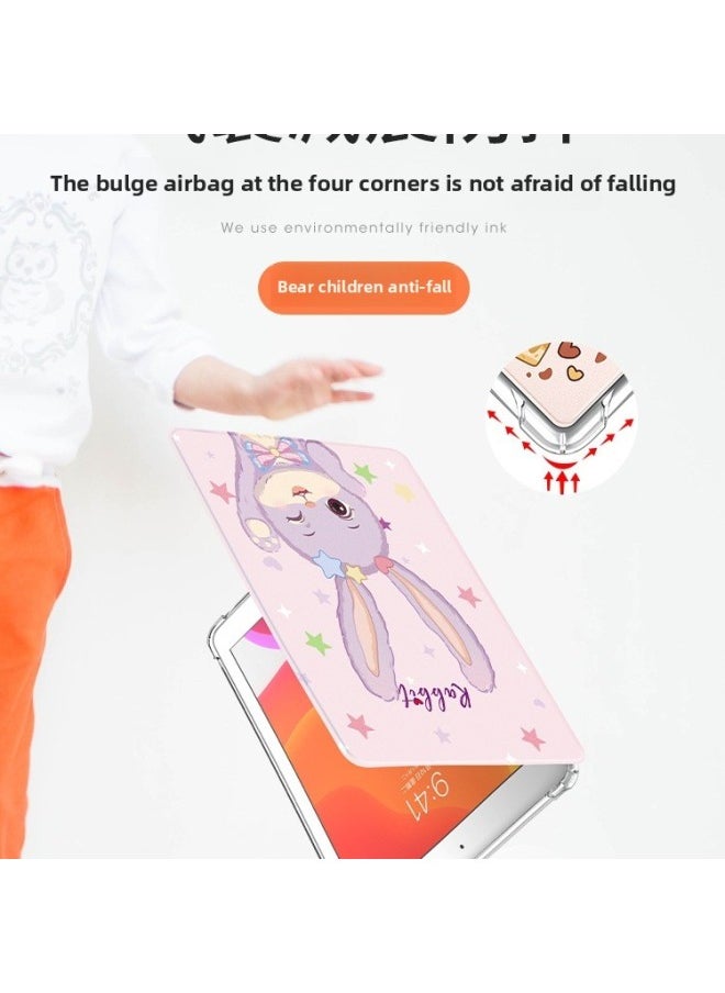 Generic - IPad Protective Case Air2 For Apple 2018 Tablet 2022 9 Silicone Mini6/4 Transparent Case 18-Color:(airbag Book Model) [full Of Good Luck [2025]] Free Tempered Film-Applicable Models:Ipad Air6 2024 Model ( 11inch ) - Image 1
