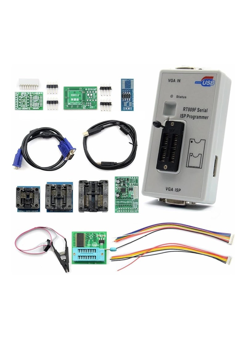 Generic - RT809F Serial ISP BIOS Programmer Tool with 1.8V Adapter and 8 Adapters Set - Image 1
