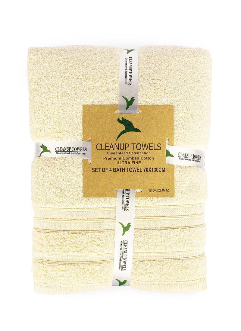 CLEANUP TOWELS CLEANUP TOWELS Set Of 04 Bath Towels 70cm x 130cm, 550 GSM Premium Combed Quality 100% Cotton, Highly Absorbent Bathroom Towels For Home, Shower and Hotels. Perfect For Daily Use…  - Image 4