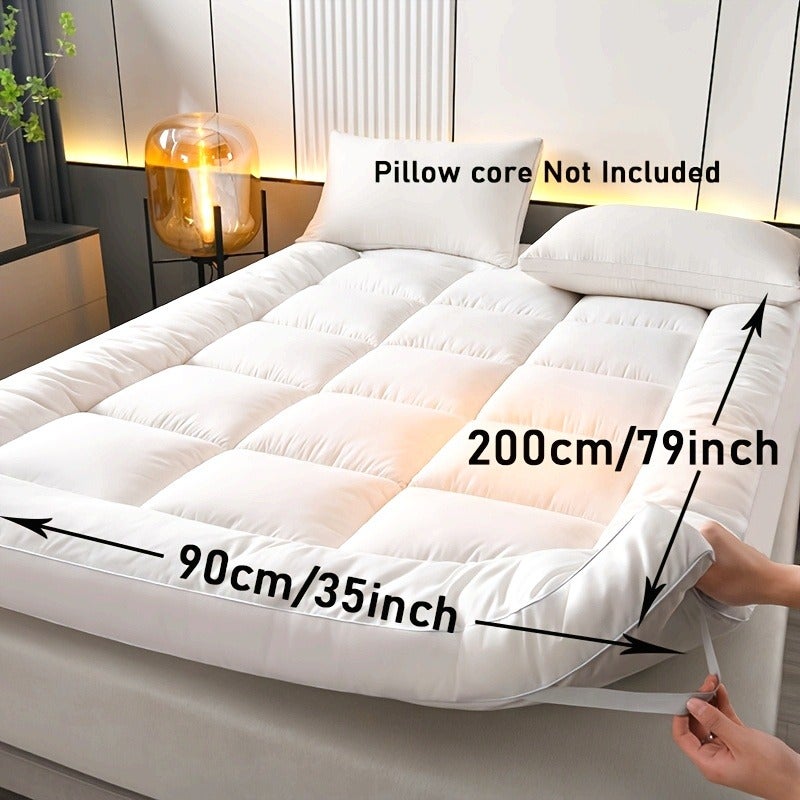 1pc Solid Color Soft Mattress Topper, Hotel Quality, Tatami Mat, Single or Double Bed Mattress Topper, Floor Pad, Easy to Clean, Suitable for All Seasons, Suitable for Bedroom, Dormitory, Guest Room, Camping, Back to School Season, Large Mattress - Image 2
