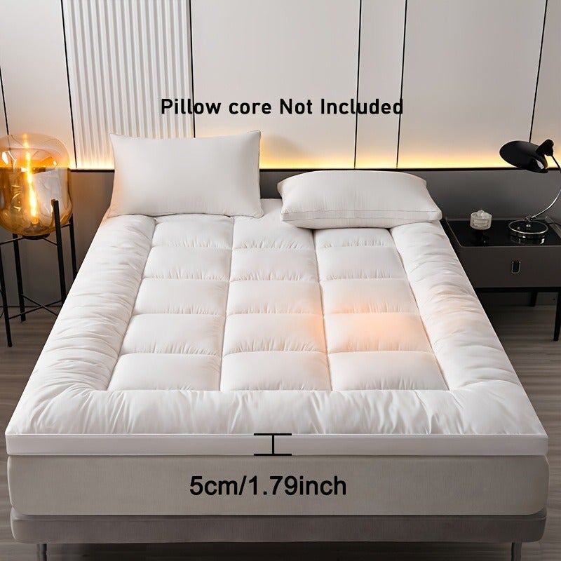 1pc Solid Color Soft Mattress Topper, Hotel Quality, Tatami Mat, Single or Double Bed Mattress Topper, Floor Pad, Easy to Clean, Suitable for All Seasons, Suitable for Bedroom, Dormitory, Guest Room, Camping, Back to School Season, Large Mattress - Image 4