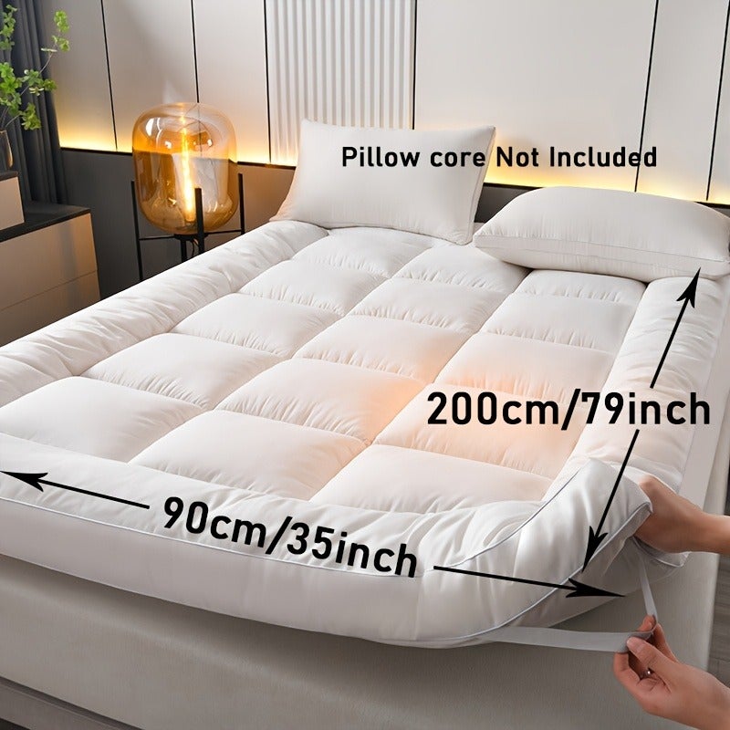 1pc Solid Color Soft Mattress Topper, Hotel Quality, Tatami Mat, Single or Double Bed Mattress Topper, Floor Pad, Easy to Clean, Suitable for All Seasons, Suitable for Bedroom, Dormitory, Guest Room, Camping, Back to School Season, Large Mattress - Image 5