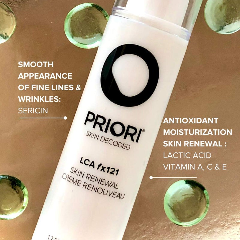 PRIORI Skincare Skin Renewal Cream with Lactic Acid Retexturizing Face Moisturizer for Dark Spots, Fine Lines & Wrinkles, Acne Scars Vitamin C, E, Fragrance Free Women & Men Skincare 1.7 fl oz - Image 2
