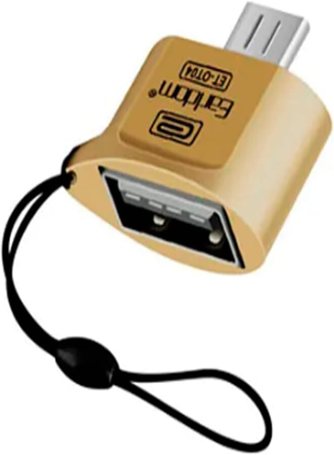 Earldom ET-OT04 Converter USB Port to Micro USB Connector for all kinds of Android phones, flash drives, mouse, keyboard, fan, camera, gamepad, microphone,that support OTG functionality - Gold