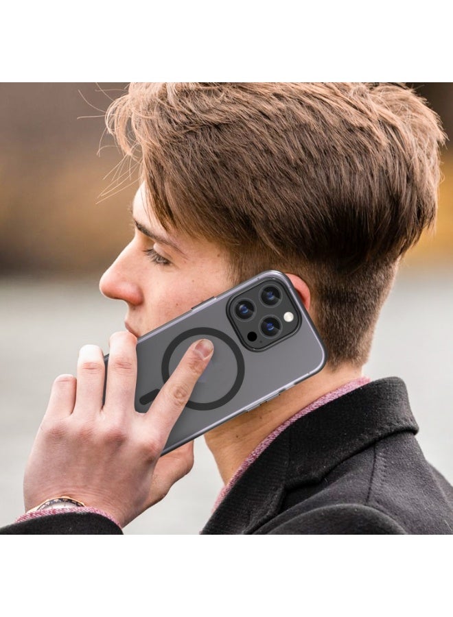 غطاء حماية خلفي مصنوع من البلاستيك المقوى مقاوم للسقوط متوافق مع هاتف أيفون 16 برو - أسود - Image 2