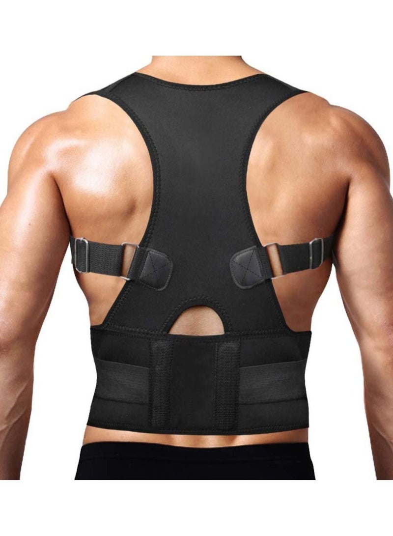 KASTWAVE Chest and Back Support Posture Corrector, Spine Fully Adjustable Comfortable, Straightener for Spine, Neck, Shoulders, Improve Pain Relief (Black, Large) - Image 1