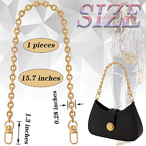 Chewarelly 1 Pcs Purse Chain Strap Cross Body Chain Strap Replacement Chain for Handbag Shoulder Bag Purse(15.7 Inches/40cm-O Chain 0.28 Inch, Gold) - Image 2