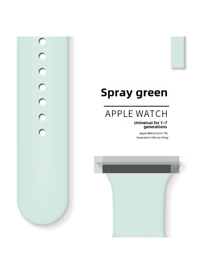 For Applewatch8 Apple S9 Silicone Strap Monochrome Iwatch Same Single Stud Snap Sport Wristband - Image 1