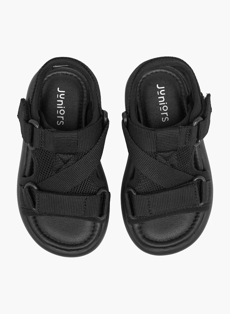 جونيورز Boys Textured Floaters With Hook and Loop Closure