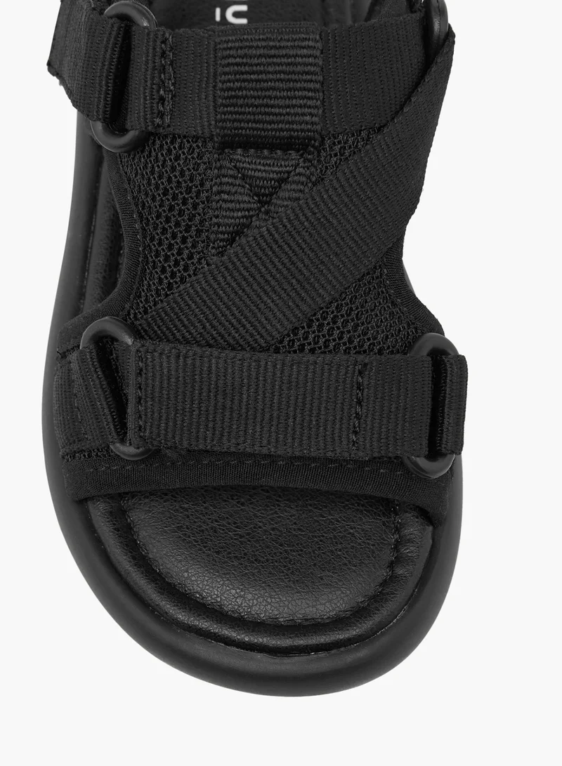 جونيورز Boys Textured Floaters With Hook and Loop Closure