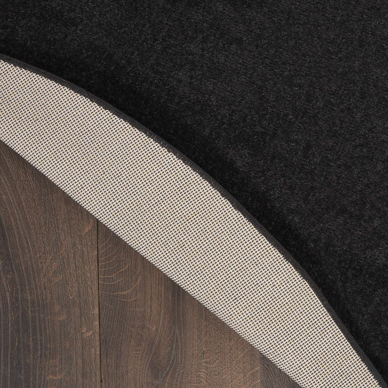 Nourison Home Nourison Essentials Black 6' x Round Area Rug - Easy Clean, Non Shedding, Bed Room, Living Room, Dining Room, Kitchen (6' x Round) - Image 5
