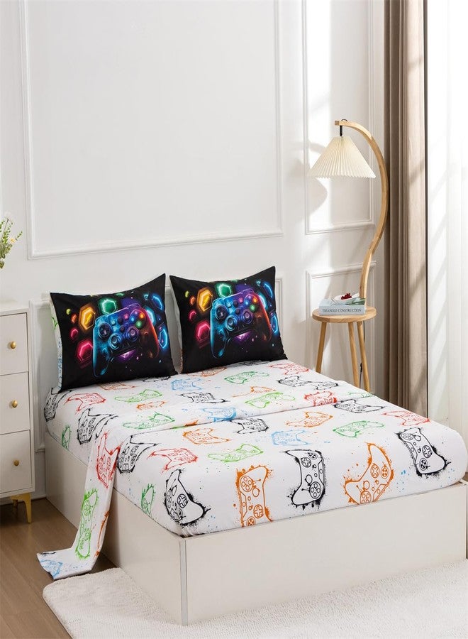 NTBED طقم لحاف وحدة التحكم في الألعاب NTBED للأولاد والبنات والأطفال - فضاء الكون - خفيف الوزن من الألياف الدقيقة - أطقم سرير للاعبين (متعدد، كامل 5 قطع) - Image 5