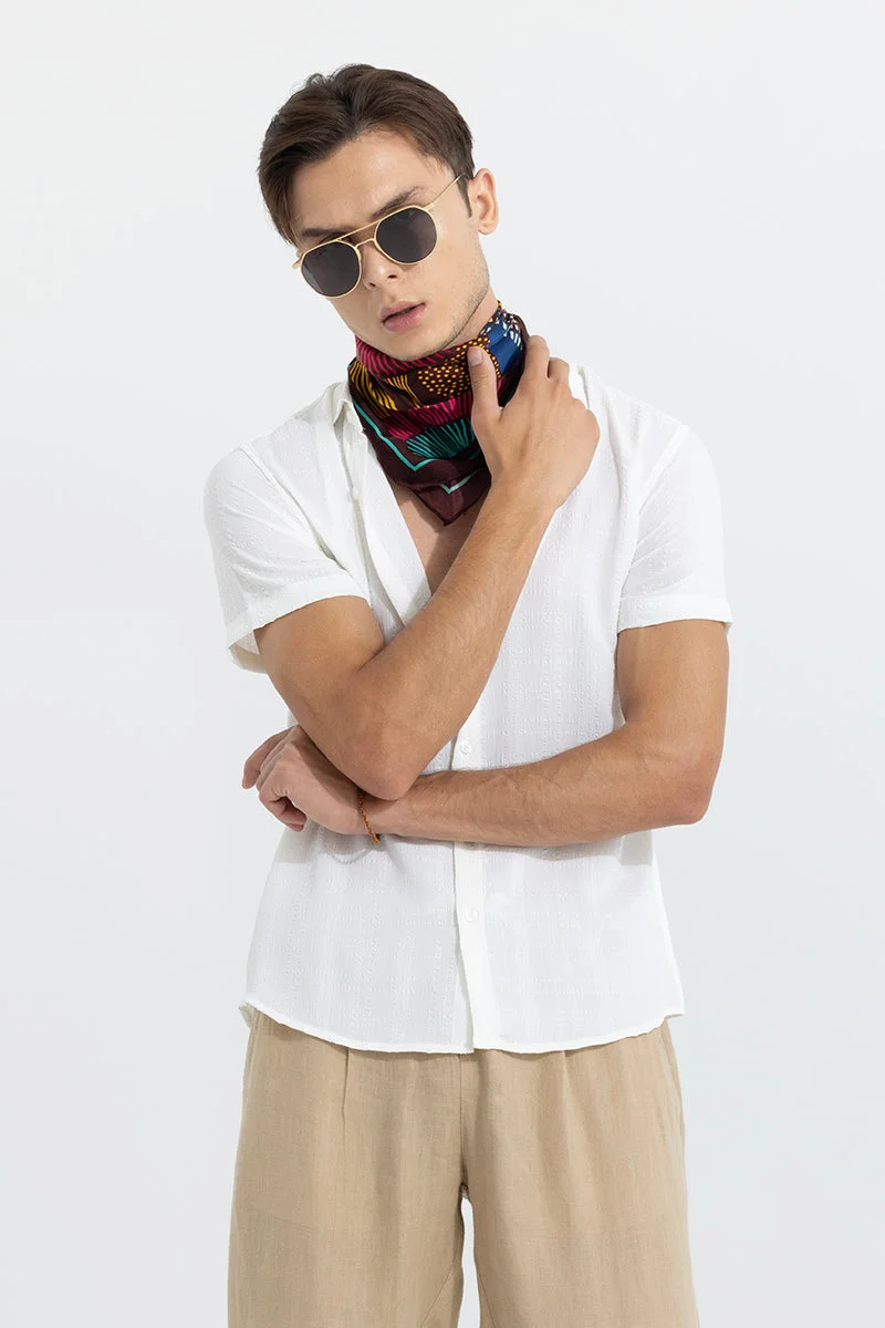 سنيتش قميص أبيض بنقشة فقاعات