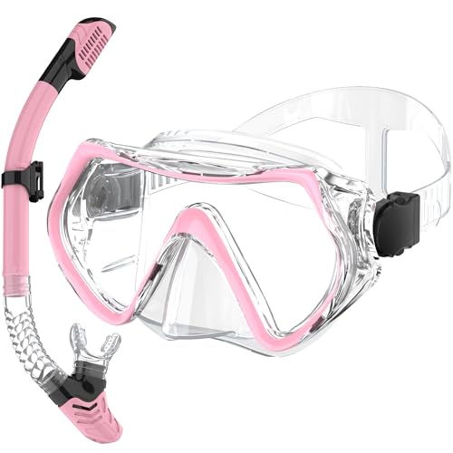MELUMILU Snorkel Set, Snorkel Mask 180° Panoramic Wide View, Anti-Fog Scuba Diving Gear, Professional Swim Goggles for Free Breathing, Swim, Diving, Anniversary Birthday Gifts for Women Mom Men Dad﻿ - Image 1