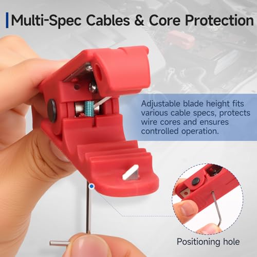 iCrimp Round Cable Stripper for AWG 12 to 4/0, Adjustable Cable Jacket Stripper,Wire Stripping Tool with 2 Spare Blade - Image 3