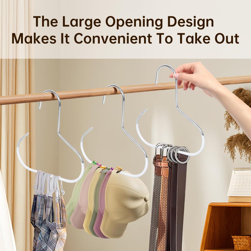 Volpki Hat Hanger,Hat Storage for Baseball Caps,The Anti-Slip Design Keeps Hats, Ties, Belts and Bags Neatly Organized for Easy Access. Hat Organizer for Closet(8-Pack Thick White Version) - Image 4
