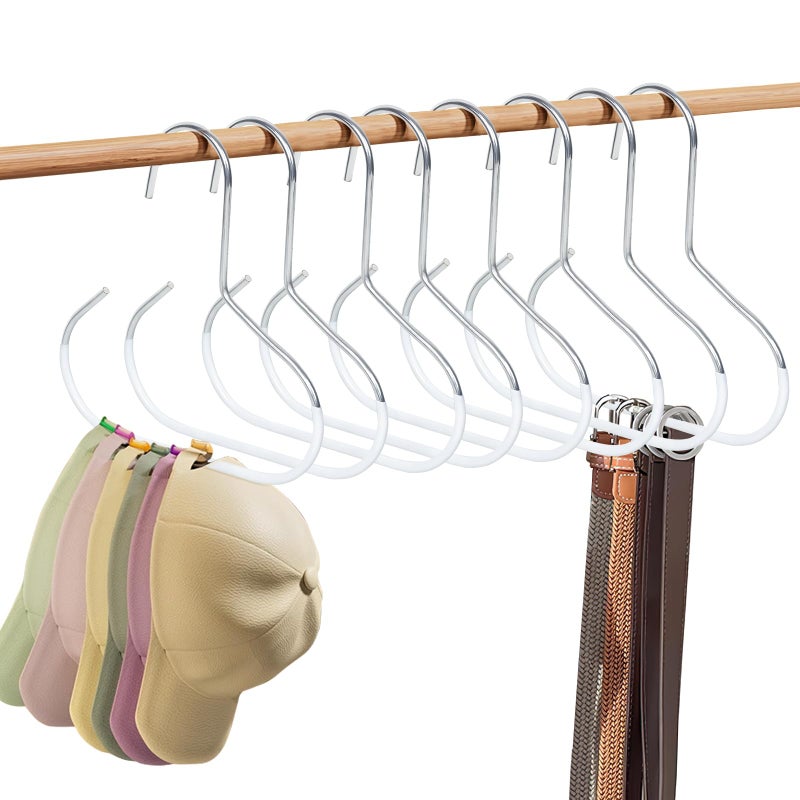Volpki Hat Hanger,Hat Storage for Baseball Caps,The Anti-Slip Design Keeps Hats, Ties, Belts and Bags Neatly Organized for Easy Access. Hat Organizer for Closet(8-Pack Thick White Version) - Image 1
