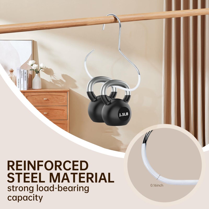 Volpki Hat Hanger,Hat Storage for Baseball Caps,The Anti-Slip Design Keeps Hats, Ties, Belts and Bags Neatly Organized for Easy Access. Hat Organizer for Closet(8-Pack Thick White Version) - Image 5