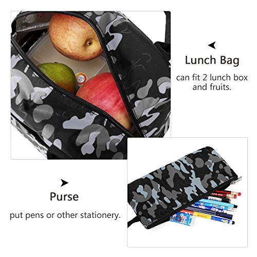 goldwheat School Backpack for Boys Cool Camouflage Bookbags with Lunch Box Pencil Case 3pcs for Middle School - Image 5