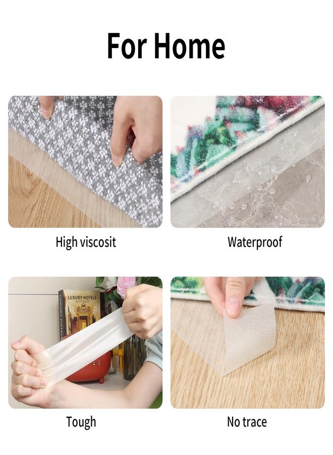 ZOMPAGO Double Sided Carpet Tape 2in x 66FT Clear Fabric Mesh Rug Gripper Tape for Hardwood Floors No Damage, Heavy Duty Rug Tape for Carpet to Carpet, Area Rugs, Tile, Concrete & Outdoor Use - Image 3