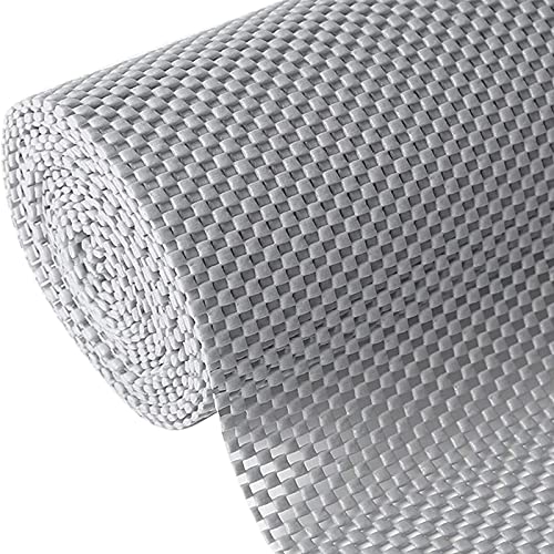 Shelf Liner NonAdhesive Roll Drawer Liners 12 Inches x 20 Feet Non Slip Grip Durable Strong Clean Shelving Liner for Kitchen cabinetsStorage Desks Kitchenware Tableware Light Gray
