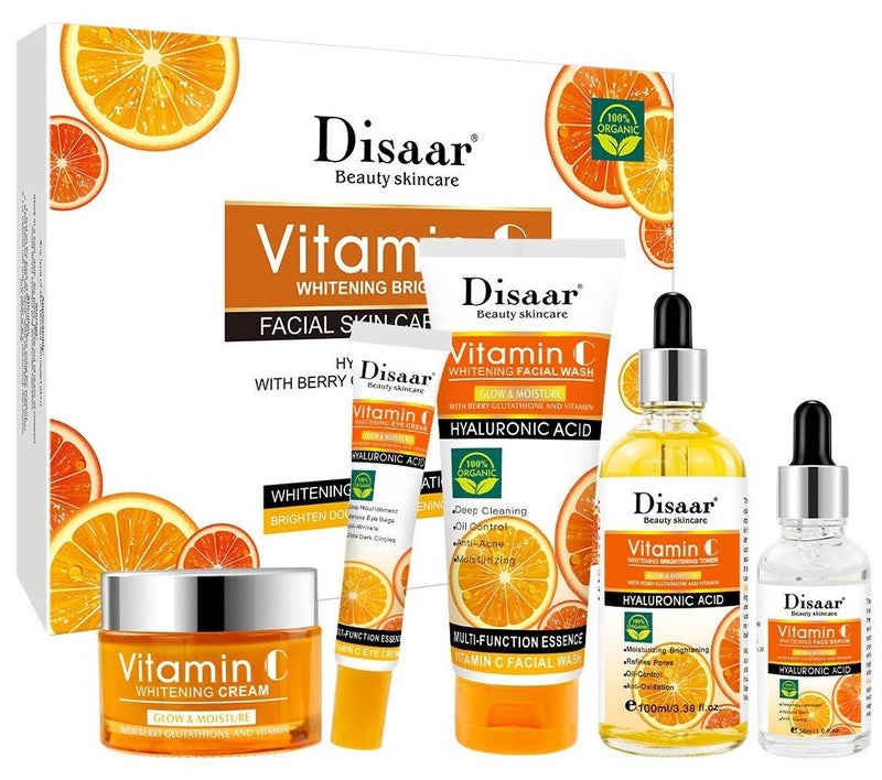 Disaar Vitamin C Whitening Brightening Facial Skin Care Series 5 Piece Set - Image 1