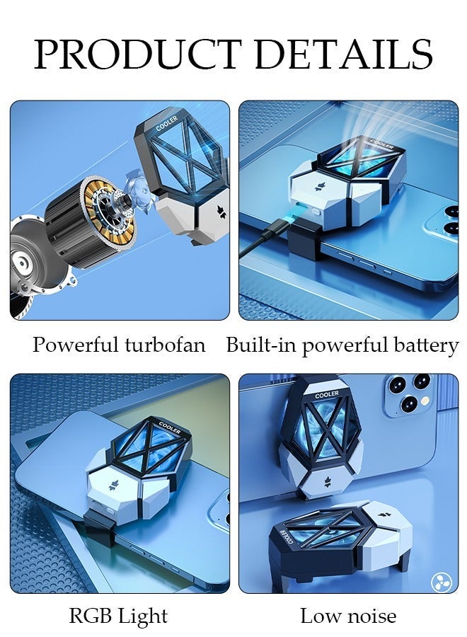 Phone Cooler for Live Streaming and Gaming Fast Phone Cooling Fan, Semi-Conductor Cooling Chip Mobile Phone Radiator, Fit All Types of iPhone Android Smartphones - Image 3