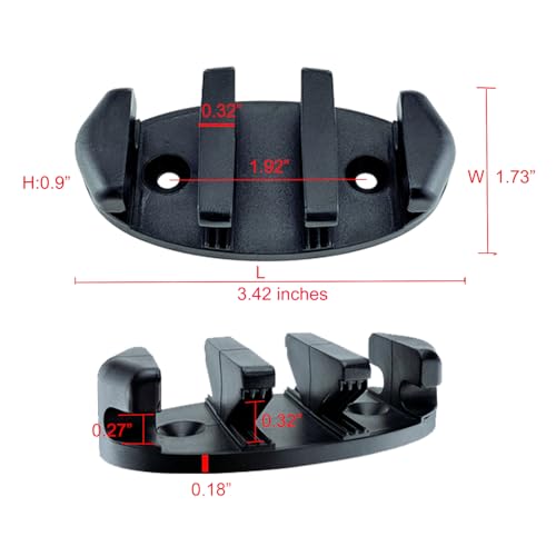 Douzime 4 Pack Zig Zag Kayak Cleat Nylon Anchor Cleats with Screws for Canoes Boat Deck Marine Fishing Rigging Accessories - Image 2